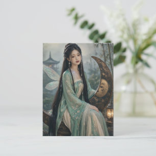 chinesisches Feenmädchen auf Mond-Fantasy-Fotograf Postkarte