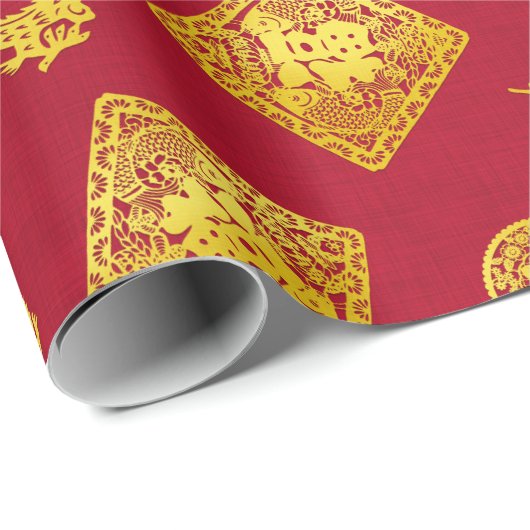 Chinesisches Feier-Packpapier Geschenkpapier (Rolleneckpunkt)