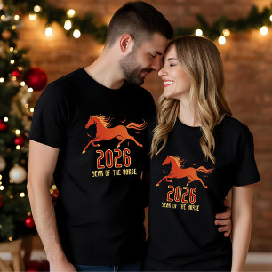 Chinesisches Feuerpferd Neujahr 2026 T-Shirt
