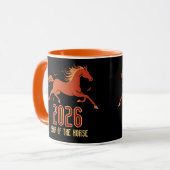 Chinesisches Feuerpferd Neujahr 2026  Tasse (Vorderseite Links)
