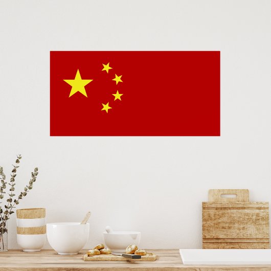 Chinesisches Flaggenposter Poster (Küche)
