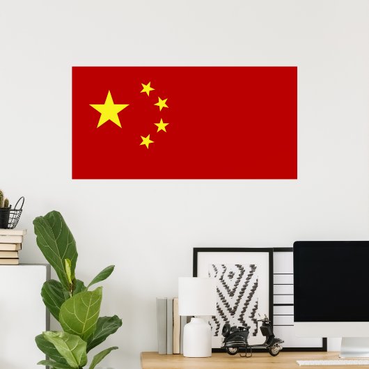 Chinesisches Flaggenposter Poster (Heimbüro)