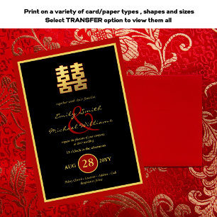 Chinesisches FOTO Hochzeit einladen Ampersand Einladung