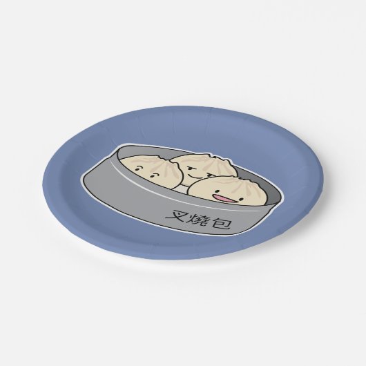 Chinesisches Frühstück der schwachen Summe des Pappteller (Schrägansicht)