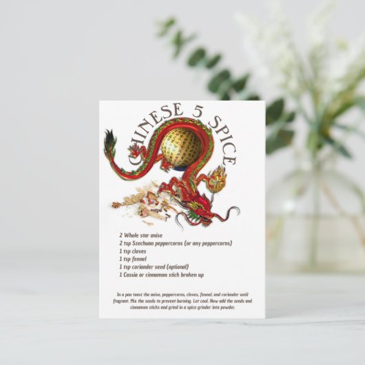 Chinesisches Fünf-Gewürz-Mix-Rezept | Postkarte (Stehend Vorderseite)