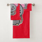 Chinesisches Geldmondrot der Ratte des neuen Badhandtuch Set (Insitu)