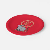 Chinesisches Geldmondrot der Ratte des neuen Pappteller (Schrägansicht)