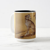 Chinesisches Gemälde Greyhound 1 Hund Jahr Zodiac- Zweifarbige Tasse (Vorderseite Links)