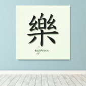 Chinesisches Glückssymbol auf matt mit überzogenen Leinwanddruck (Insitu (Holzboden))