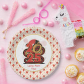 Chinesisches Gold Happy Montag Neujahr der Schlang Pappteller (Party)