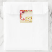 Chinesisches Gold Papier-Schnitt Ox 2021 SqS Quadratischer Aufkleber (Tasche)