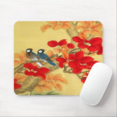 Chinesisches Gold und rotes Blumen Mousepad (Mit Mouse)