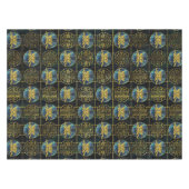 Chinesisches goldenes LuxusLotus auf Ohrschnecke Tischdecke (Vorderseite (Horizontal))