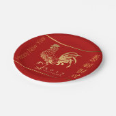 Chinesisches Goldenes Raster Neue Sonderanfertigun Pappteller (Schrägansicht)