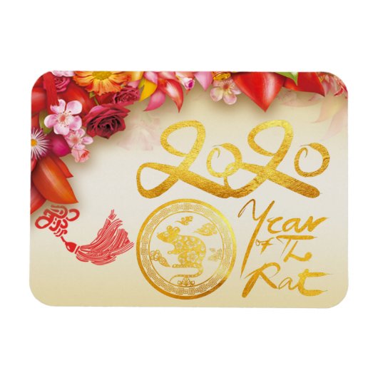 Chinesisches Goldpapier-Schnitt Rat 2020 F Magnet (Horizontal)