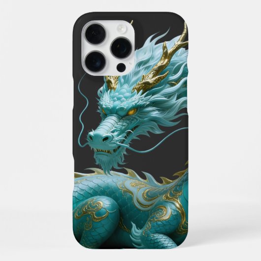 Chinesisches grünes Gold-Drache Kunst Fantasy-Desi iPhone Hülle (Rückseite)