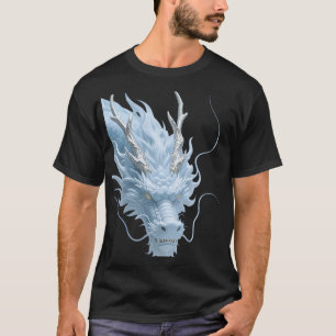 Chinesisches Hellblau-Drache-Kunst-Fantasy-Design  T-Shirt