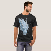 Chinesisches Hellblau-Drache-Kunst-Fantasy-Design T-Shirt (Vorne ganz)
