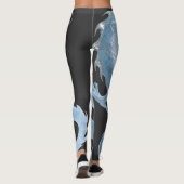 Chinesisches Hellblaues Drachen Kunst Fantasy Desi Leggings (Rückseite)