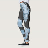 Chinesisches Hellblaues Drachen Kunst Fantasy Desi Leggings (Links)