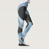 Chinesisches Hellblaues Drachen Kunst Fantasy Desi Leggings (Rechts)