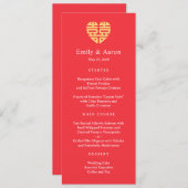 Chinesisches Hochzeitmenü für doppeltes Glück Programm (Vorne/Hinten)