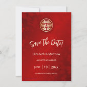 Chinesisches Hochzeitrogold Save The Date (Vorderseite)
