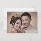 Chinesisches Hochzeitsalbum in Rot-Gold, Doppel-Fo RSVP Karte (Rückseite)