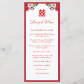 Chinesisches Hochzeitsbankett mit Rotem Wasser Menükarte (Vorderseite)