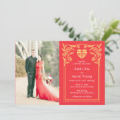 Chinesisches Hochzeitsfest - Einladung zum Foto (Stehend Vorderseite)