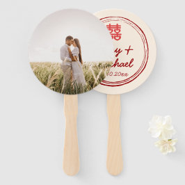 Chinesisches Hochzeitslogo für ein Paar Foto Fächer