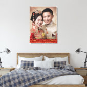 Chinesisches Hochzeitspaar Foto Double xi Leinwanddruck (Insitu (Schlafzimmer))