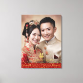 Chinesisches Hochzeitspaar Foto Double xi Leinwanddruck (Vorderseite)