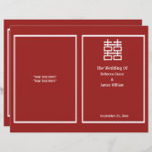 Chinesisches Hochzeitsprogramm für doppeltes Glück (Vorne/Hinten)