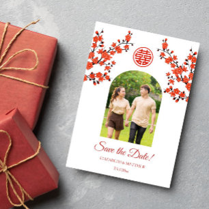 Chinesisches Hochzeitssommer-Foto Rette The Da Save The Date