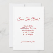 Chinesisches Hochzeitssommer-Foto Rette The Da Save The Date (Rückseite)