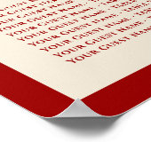 Chinesisches Hochzeitsstift für Red Double Happy Poster (Ecke)