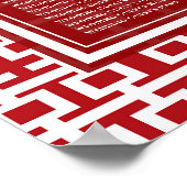 Chinesisches Hochzeitsstift für Red Double Happy Poster (Ecke)