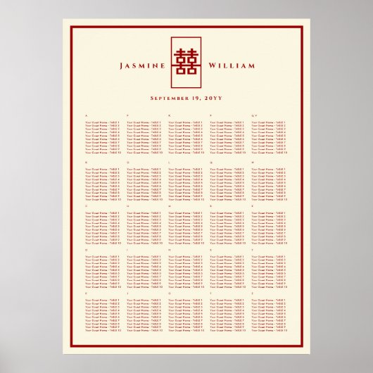 Chinesisches Hochzeitsstift für Red Double Happy Poster (Vorne)