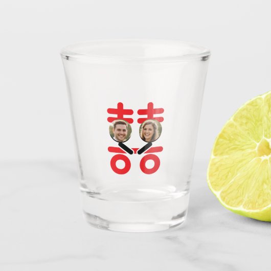 chinesisches Hochzeitswort Schnapsglas (Vorderseite)