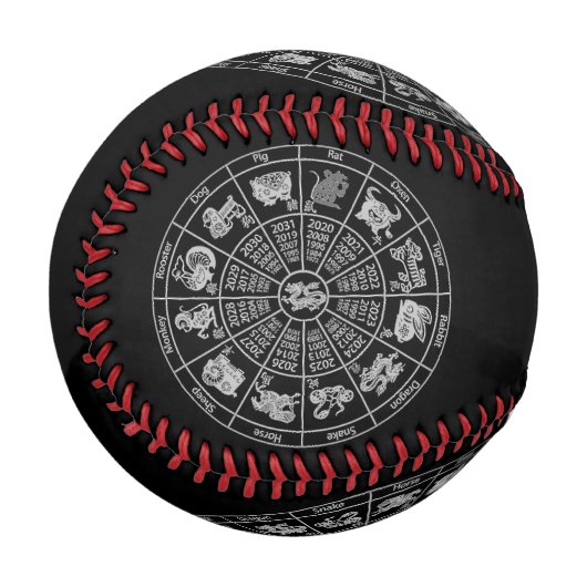 Chinesisches Horoskop Zodiac Wheel Baseball (Vorderseite Links)