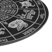 Chinesisches Horoskop Zodiac Wheel Schneidebrett (Ecke)