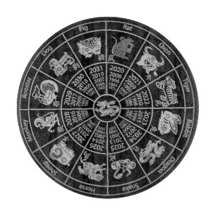 Chinesisches Horoskop Zodiac Wheel Schneidebrett