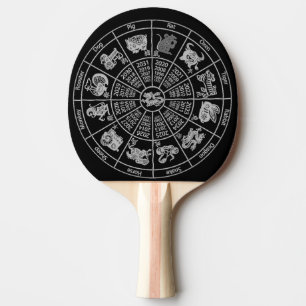 Chinesisches Horoskop Zodiac Wheel Tischtennis Schläger