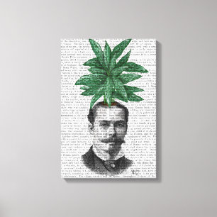 Chinesisches Immergrün-Kopf-Pflanzen-Kopf Leinwanddruck