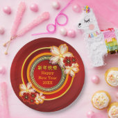 Chinesisches Jahr 20XX Blumenklassiker 9" P Pappteller (Party)