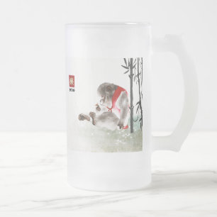 Chinesisches Jahr der Affe-Geschenk-Bier-Tassen Mattglas Bierglas