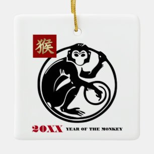 Chinesisches Jahr der Affe-Geschenk-Verzierungen Keramikornament
