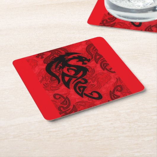 Chinesisches Jahr der Drachenkunst Rechteckiger Pappuntersetzer (angewinkelt)
