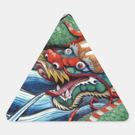 Chinesisches Jahr der Drachentür Dreieckiger Aufkleber